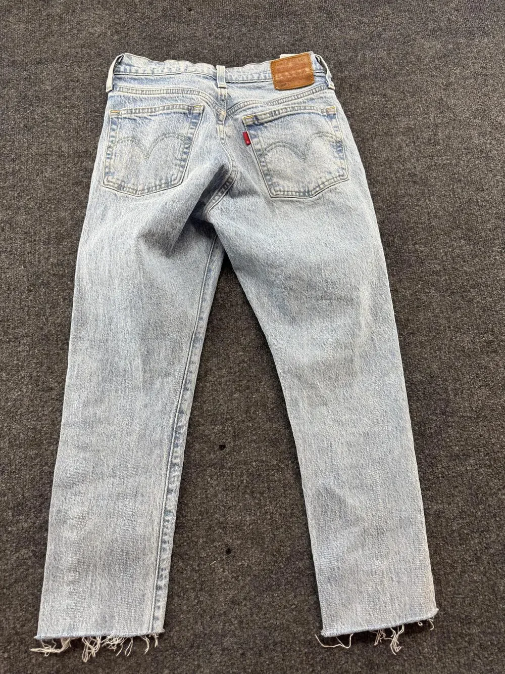Levi's 501 S Skinny Jeans Womens W25 L28 Light Wash High Rise Raw Hem Denim